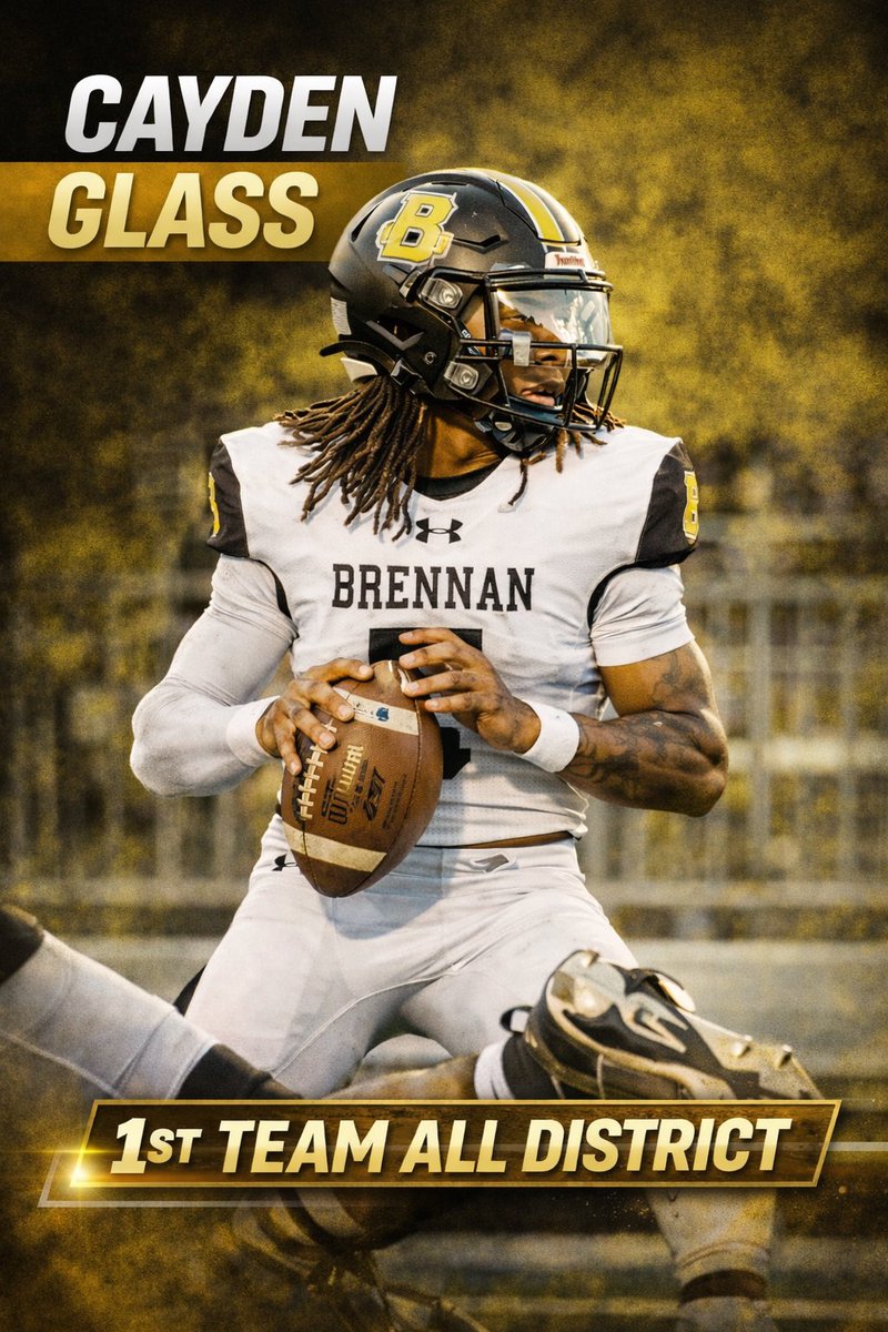 YVQBacademy's tweet image. Congratulations to @cayden_glass5 on an outstanding season.

Class of 2026 | Brennan High School
🏈 2,066 total yards
🔥 37 TDs
⭐️ 1st Team All-District QB

Big-time production and well-deserved honors. Proud of the work and excited for this next step in your journey. 🚀

#YVQB