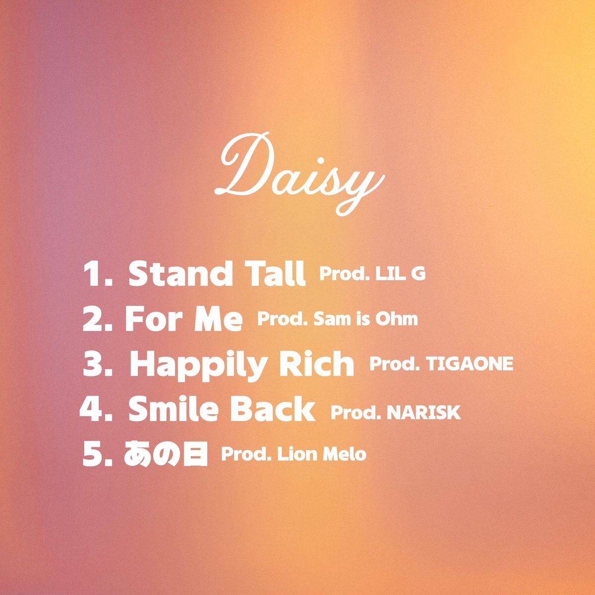 この作品に参加してくれた最高のプロデューサー達に感謝です‼️
ヤバいビートに乗って自分の新たな色を出す事ができました🤝