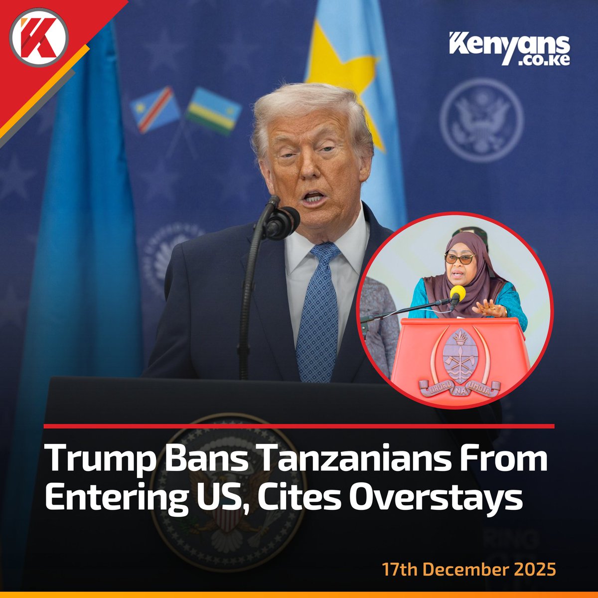 Trump bans Tanzanians from entering the US, cites overstays