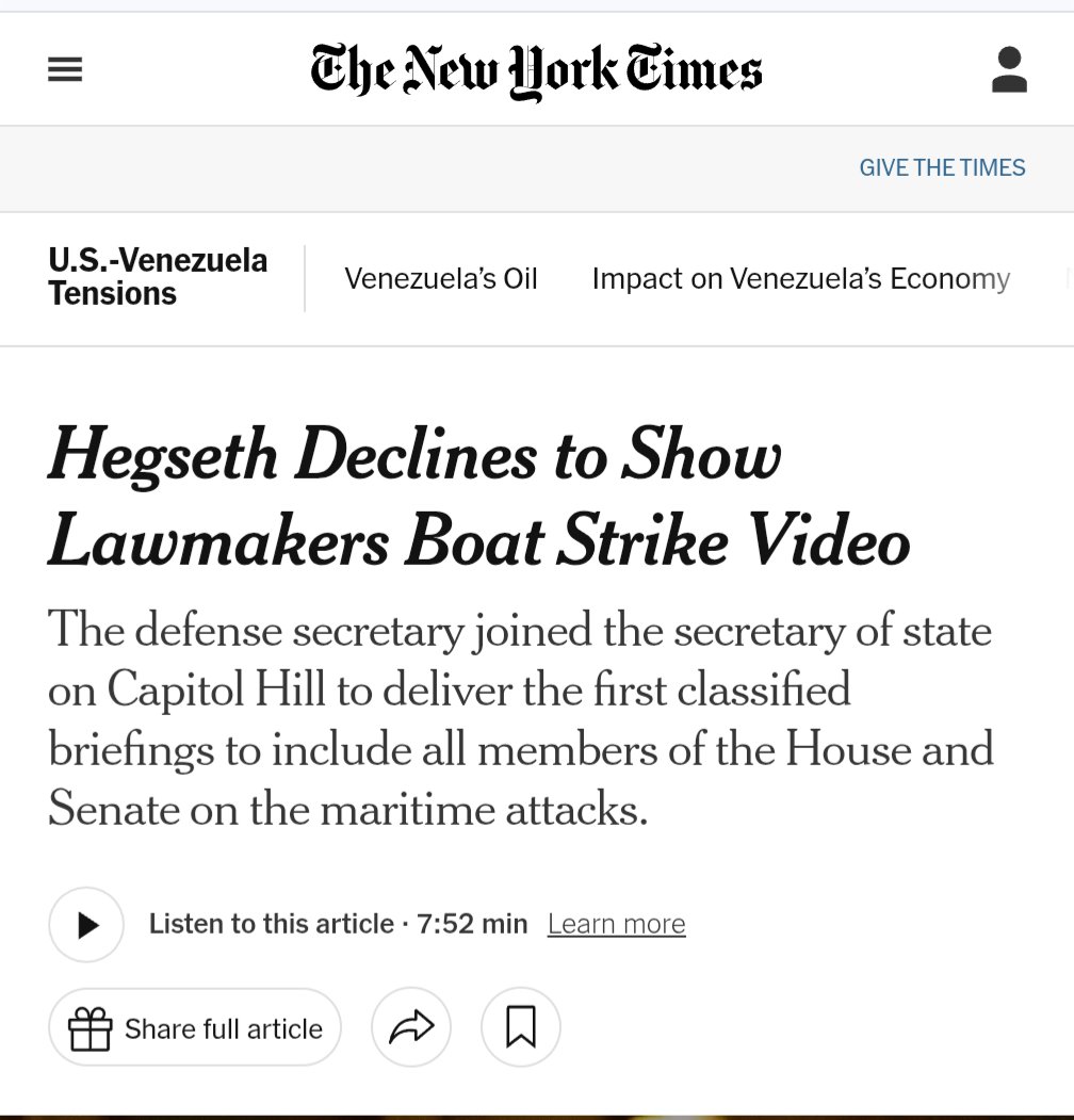 conor64's tweet image. So they're posting most of the videos of hugely controversial boat strikes directly to social media but hiding this one video from the public? Hmm I wonder if the secret video reflects well or poorly on the people suppressing it.