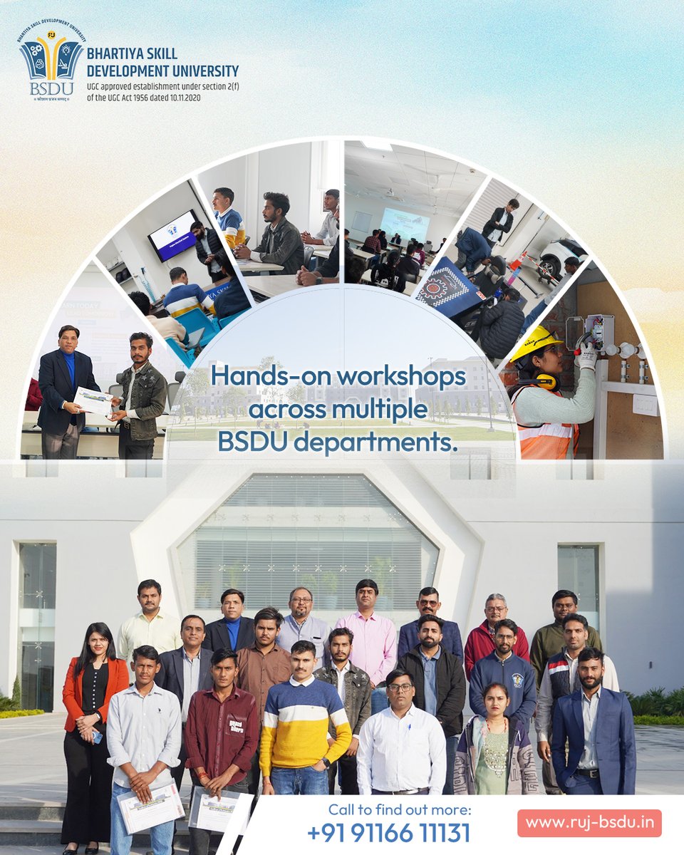 🎓🔧 Learning by Doing at BSDU Campus! 🔧🎓

A One Day Hands-on Workshop was successfully conducted at the BSDU Campus, where students from 12th pass and ITI backgrounds got real-time practical training and industry exposure.

#BSDUJaipur #BVoc #BSDUSkills #nextGeneration