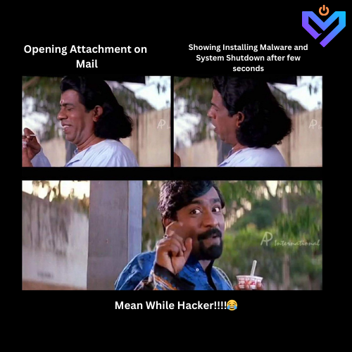 cubeesec_off's tweet photo. Hacker “😂Gotcha!”

1️⃣ Open email attachment.
2️⃣ Malware installed.
3️⃣ System shutdown.
Meanwhile, hacker: “😂Gotcha!”

#cybersecurity #techfails #staysafeonline #hackeralert https://t.co/UFYNHgqW1P