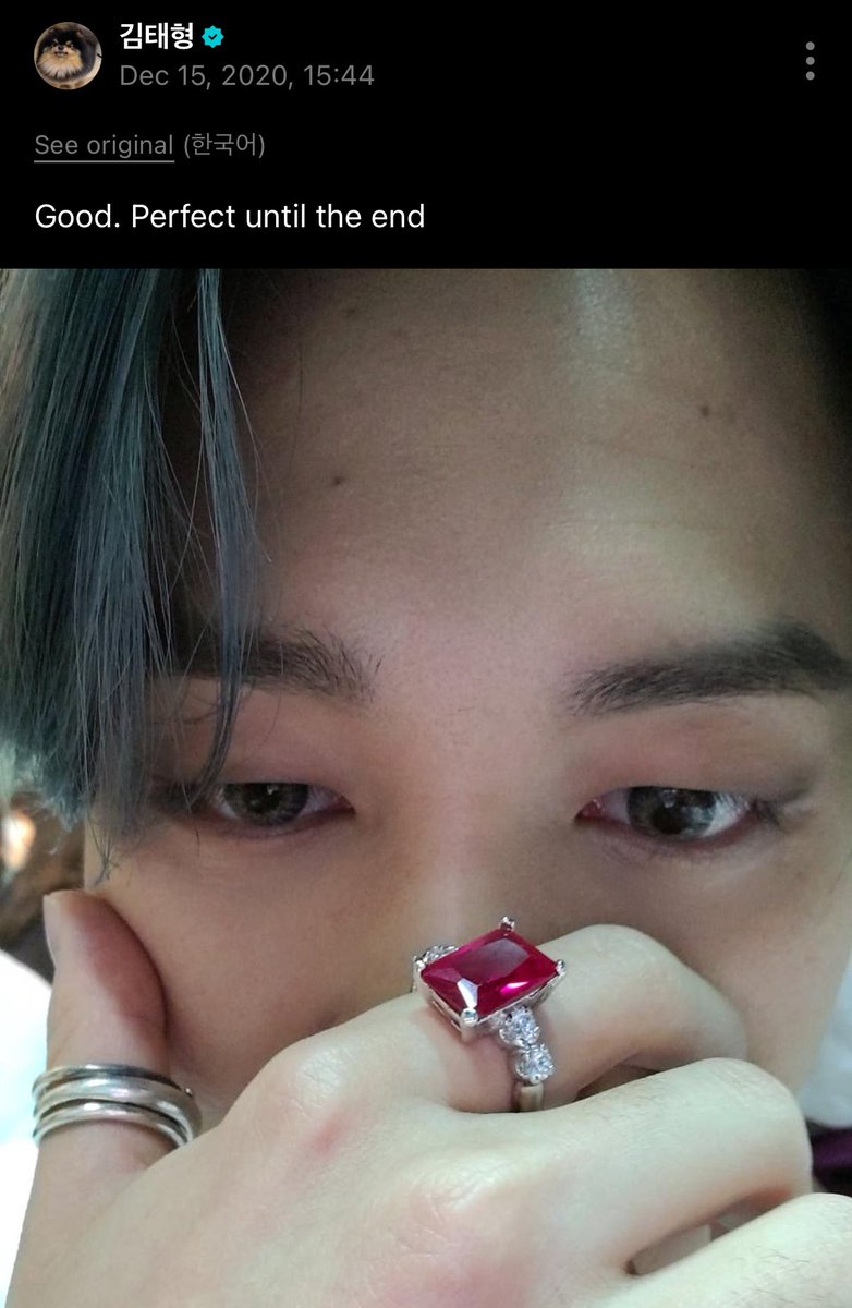 remember when Taehyung posted the members face and made a separate post for Jimin with the caption “Good, perfect until the end” 🥹🥹 i want that level of whipped!!! 😭