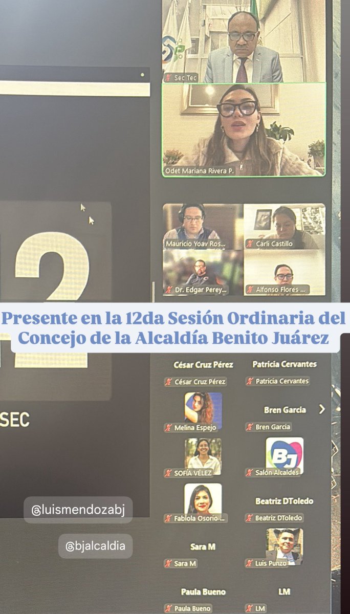 El día de ayer estuve presente como cada mes en la “12da Segunda Sesiones Ordinaria del Concejo de la Alcaldía Benito Juárez” #ConcejaldeAcción #OrgulloBJ <a href="/BJAlcaldia/">Alcaldía de Benito Juárez</a>