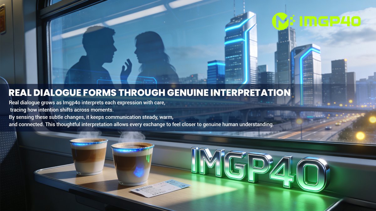 IMGP4O's tweet photo. 💱Real dialogue starts with sincere interpretation.
🌐At Imgp4o, we notice subtle shifts in tone and pace to craft replies that feel naturally supportive.
🍀That’s how trust builds through attentiveness, not automation.
#Imgp4o #ConversationalAI #HumanCentricAI #DeepUnderstanding https://t.co/bw5sFjH2ts