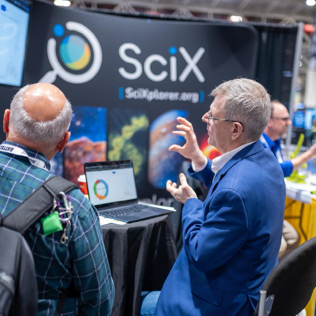 SciXCommunity's tweet photo. We're buzzing from our first full day at #AGU25! If you're in #NewOrleans this week, visit our booth for demos, science badges, luggage tags, and great conversations!
#SciX #OpenScience https://t.co/vVAry0wKbr