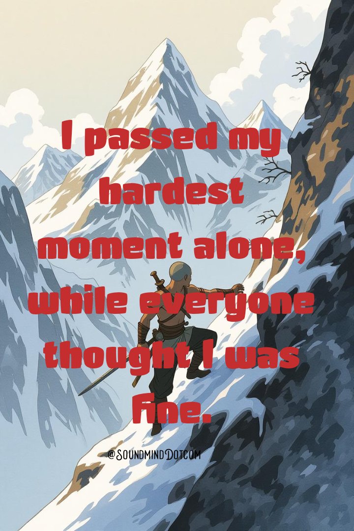 Many of us are passing our moments alone while everyone else thought we are doing absolutely fine.

... think sound... have sound mind.
#SoundMinds 
#ThinkSound