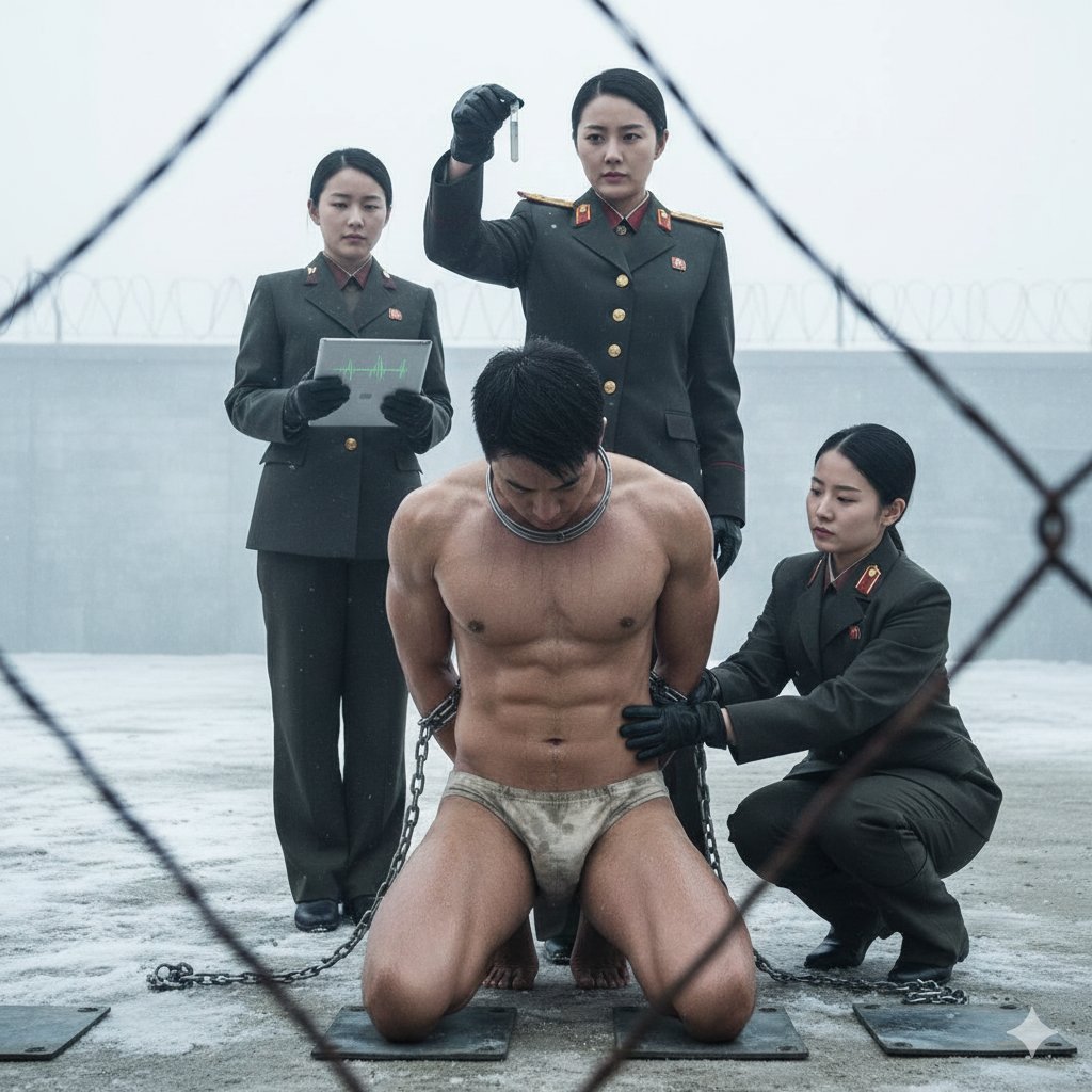 MilkingEdging's tweet photo. @gang_final 北朝鮮女軍官俘虜的榨精種馬戰俘。 https://t.co/I0zhSogOs2
