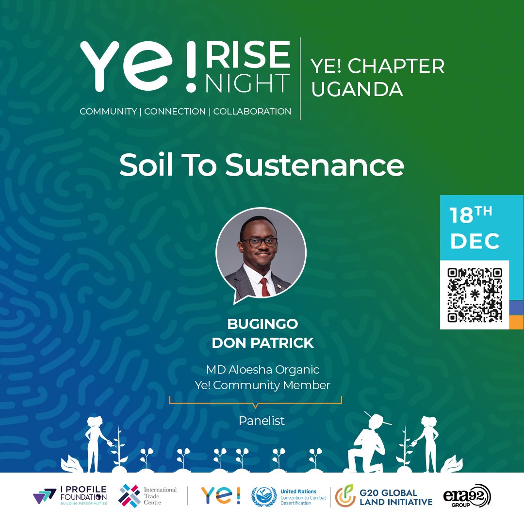 Purpose Led | Community Rooted 🌾

Join Don Patrick Bugingo MD Aloesha Organic at Ye! RISE Night as he shares lessons on resilience, sustainability, and impact-driven entrepreneurship.

Edition I is about growth that matters.

#YeUganda 
#YeRiseNights 
#Soil2Sustenace
