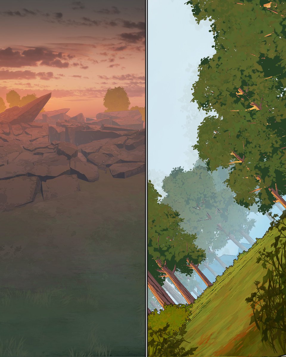 Background works for Azarinth Healer, available now on Webtoon Originals