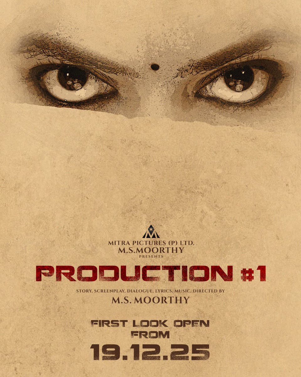 iam_Tharani's tweet photo. #MitraPictures - Production No.1 First Look releasing Tomorrowπ¬β‘οΈ
Written & Directed by 'MSMoorthy' https://t.co/ga5tuFdIAp
