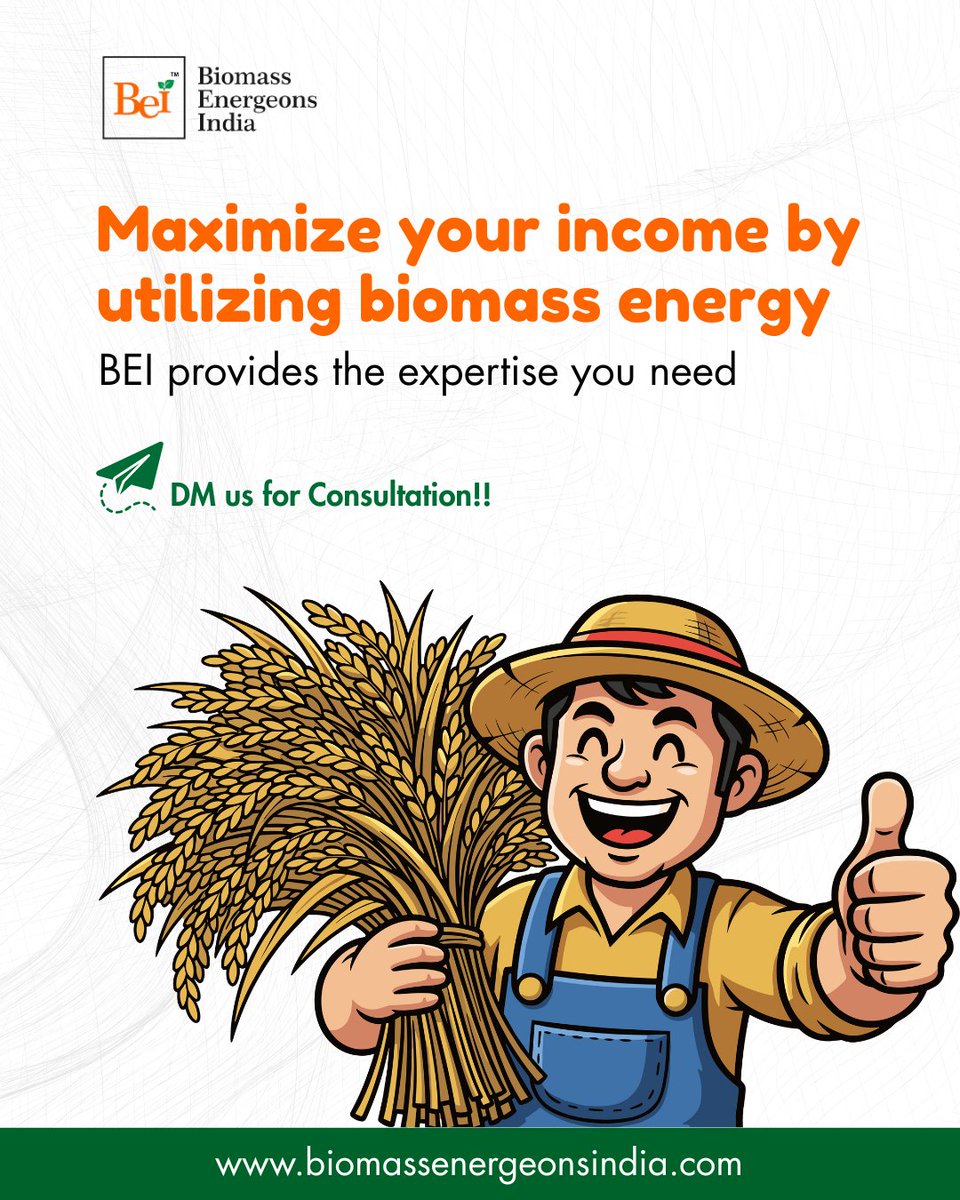 biomass_bei's tweet image. Maximize your income with biomass energy 🌱
#BiomassEnergeonsIndia helps you turn biomass into profitable, clean energy with expert guidance from start to scale.
DM for consultation or visit biomassenergeonsindia.com
#BiomassEnergy #CleanEnergy #BiomassEnergy #RenewableEnergyIndia