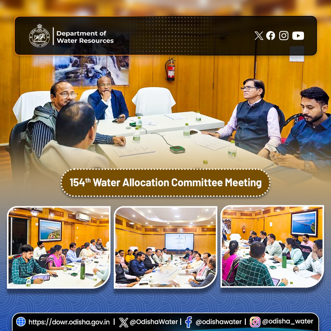 OdishaWater's tweet image. 154th Water Allocation Committee Meeting under the chairmanship of EIC Planning &amp;amp; Design, #WaterResources, #Odisha. #OdishaWater #sustainabledevelopment #DrinkingWaterSupply #IndustrialGrowth #WAC
@CMO_Odisha @DC_Odisha @_anugarg  @IPR_Odisha @OIIPCRA_OCTDMS @OLICLTD @ltd_occ