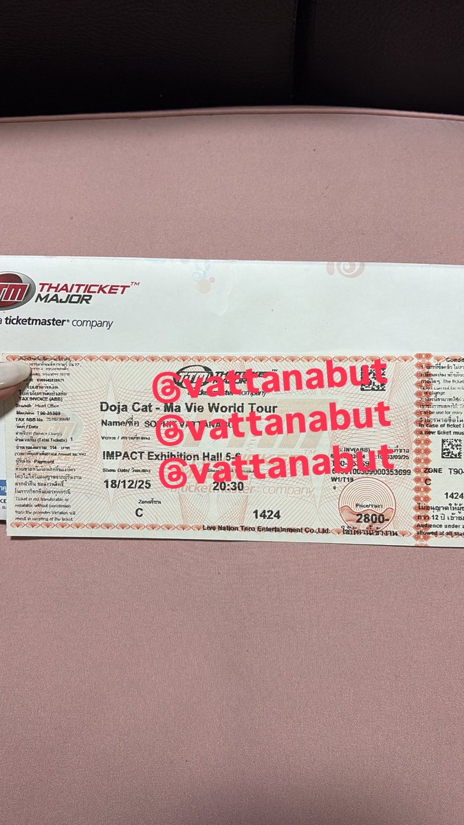 vattanabut's tweet photo. ปล่อยบัตร doja cat ค่า โซน C
ซื้อ 2,800 ปล่อย 2,000 ค่า
 
นัดรับ เมเจอร์รัชโยธิน หรือที่ หน้าคอนได้ค่ะ

*** งด แอดไลน์ ค่ะ
#DojaCatMaVieWorldTour 
#DojaCat 
#Dojacatleakvideo https://t.co/UICBJbXSwm
