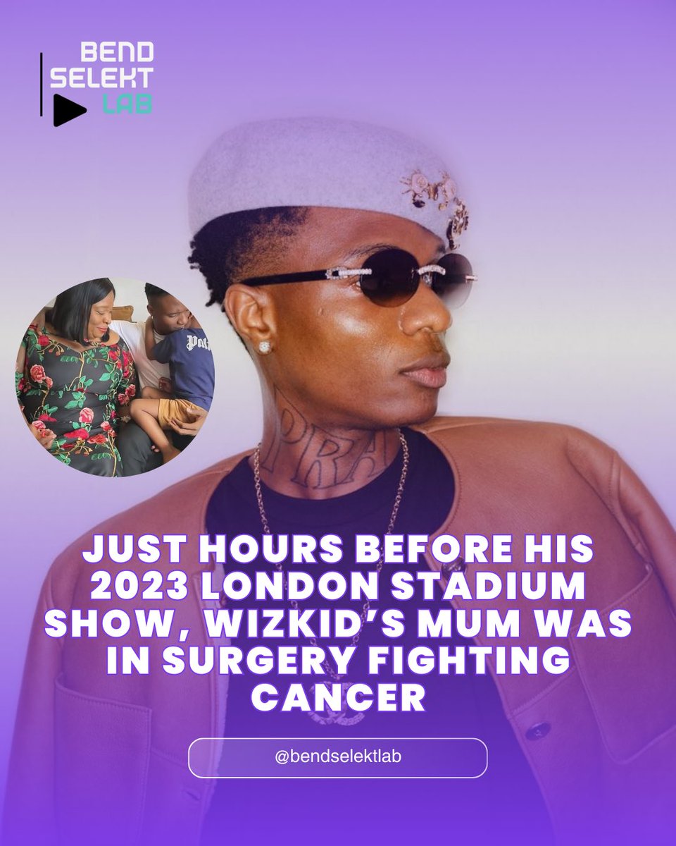 bendselektlab's tweet photo. Just hours before his 2023 london stadium show, wizkid’s mum was undergoing emergency surgery after battling cancer. This was revealed in his Long Live Lagos HBO Documentary. #wizkid #hbo #WizkidLongLiveLagos #WizkidFutureFest https://t.co/FFxe1m40HN