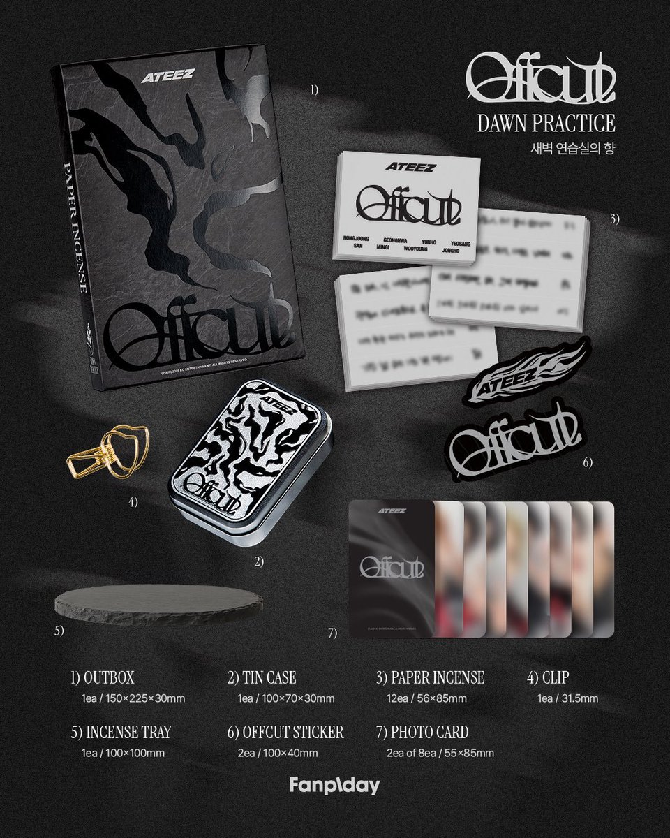 🤍🤍🤍 ATEEZ OFFCUT PAPER INCENSE SET DAWN PRACTICE / AFTER THE