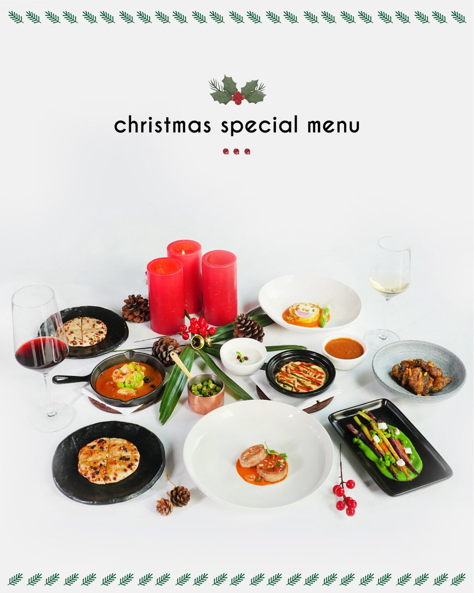 Indian_Accent's tweet photo. the season calls for good food and generous moments, and our christmas menu brings both to the table. enjoy blue cheese &amp; munakka naan with gajar methi shorba, winter truffle and new potato chaat, baked paneer with nut confit, and grilled trumpet mushrooms with xo balchao. https://t.co/jlLnfWUBnl
