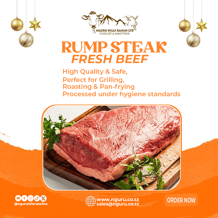 Premium cuts, Exceptional quality.
Beef Rump Steak by Nguru Hills Ranch, where safety meets superior taste.
Order yours today-Quality first.

#nguruhillsranchltd #luxurybeef #PremiumMeats #beefrumpsteak #QualityFirst #nguruhillsranchltd