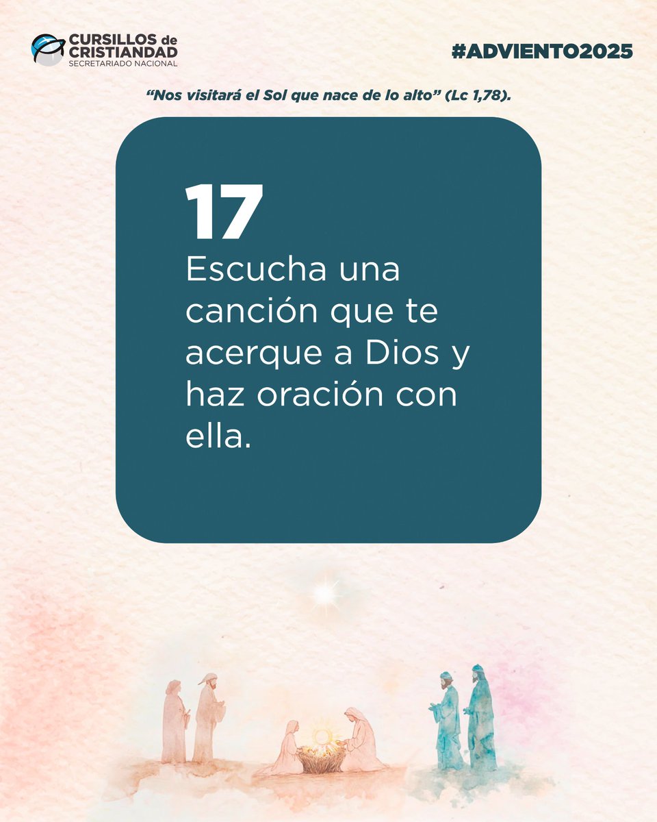 Deja que una canción te acerque a Dios 🎵 Comparte la que te toque.

#MúsicaQueEvangeliza #Fe #Adviento