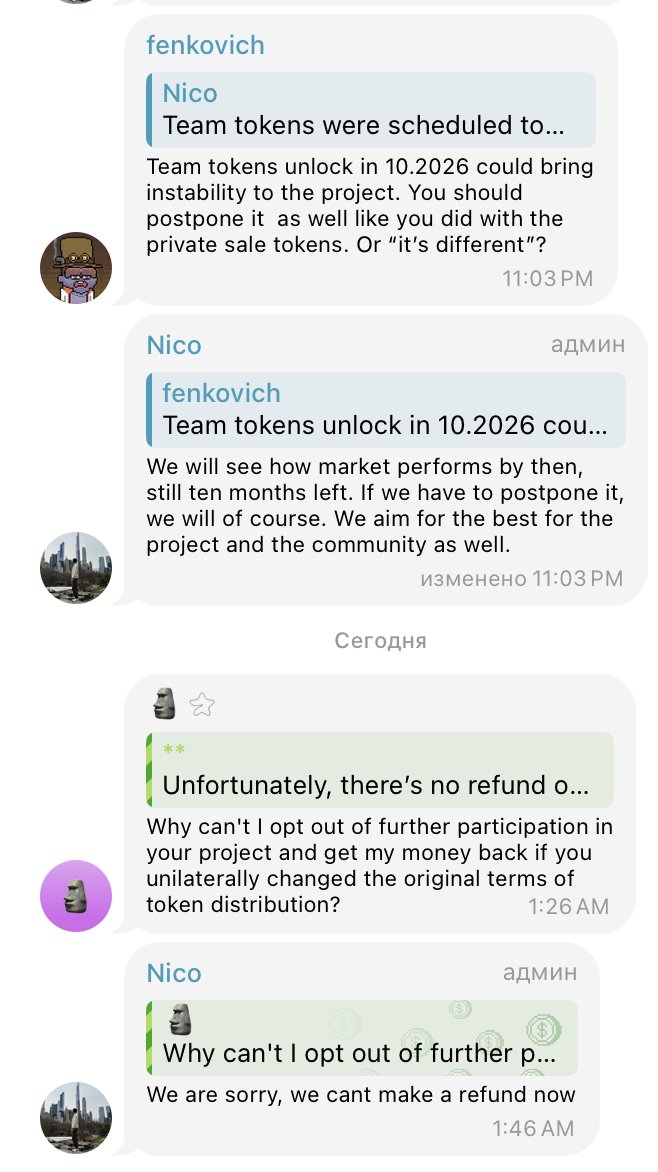 0xagcheth's tweet photo. @LABtrade_ @ethos_network @NozomiNetwork @legiondotcc What the fuck?
You changed vesting for Legion/private investors — no opt-out, no refund — while the team keeps a “we’ll see later” option. Pure asymmetry.
Early investors take the hit.
 Why is everyone silent? https://t.co/GtMUa2qyAT