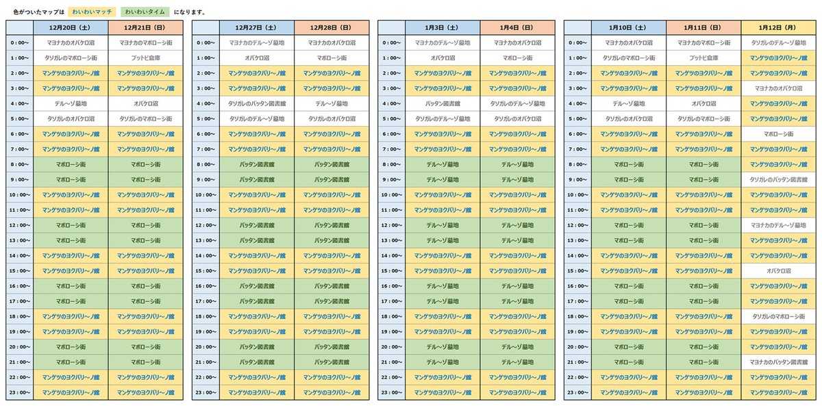 ✨👻【オバケイドロ】限定マップ配信スケジュール公開中👻 ✨

「わいわいマッチ」期間中のスケジュールを公開📅✨
土日は「わいわいタイム」も同時開催です❗

みんなでわいわい遊んじゃおう🙌

#オバケイドロ
#NintendoSwitch