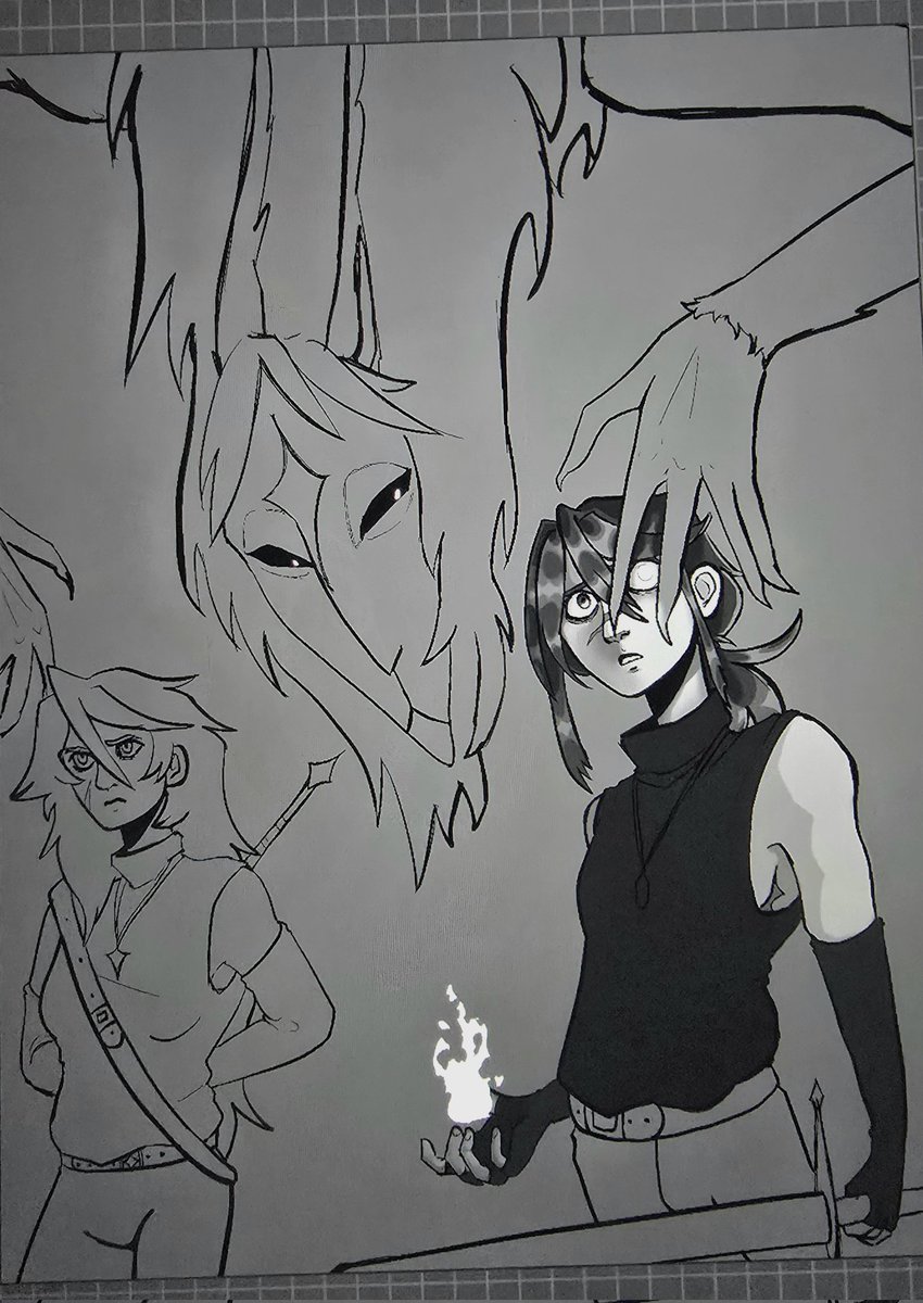 Jash's majora's album is so good, perfect drawing music 🙂‍↕️🙂‍↕️ (my favorites are death will fall and mask of wrath incarnate)

((Feat a wip for story cover ideas that ive been working on))