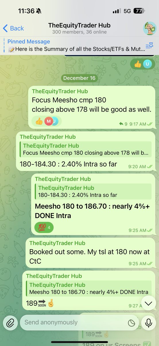 TheEquityTrader's tweet image. Shared #MEESHO in my free Private telegram yesterday at 180.

Today 216, UC Done✅

180 to 216 : 20% Upmove Done🥳

#TradeLessTradeBest 

#StockMarket #StocksToTrade
