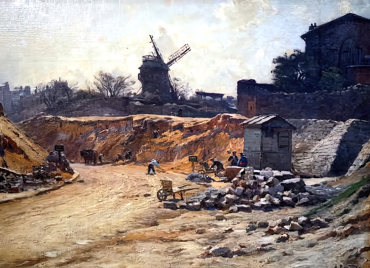 ParisAMDParis's tweet image. Bonjour. 😊

🎨 Alfred Renaudin.
Percement de l'avenue Junot à Montmartre 
c.1910. Paris