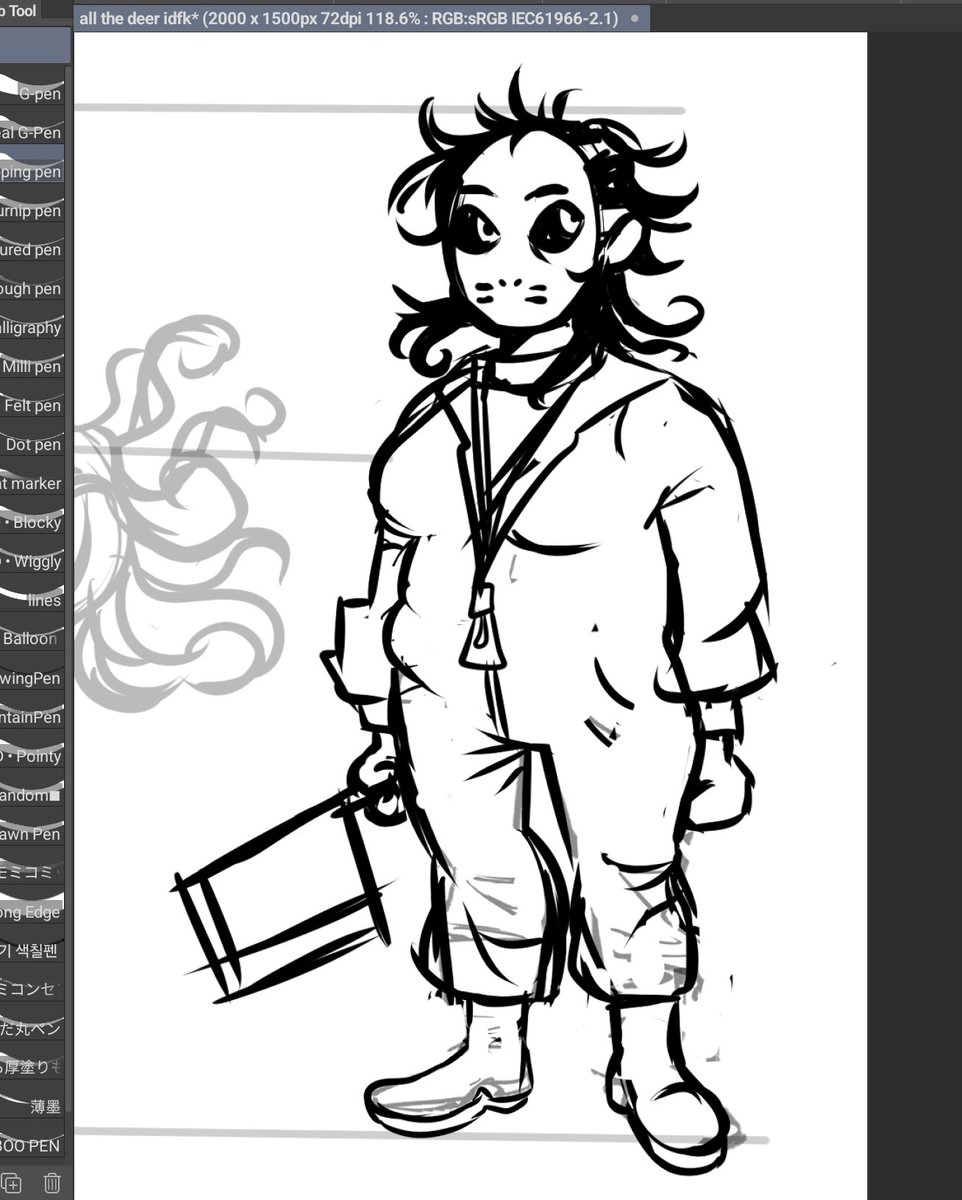 RandomlyF0Z0's tweet image. WIP...I'm drawing a conga line of characters in my style, but first we startin with Hellen ofc... #lookoutside