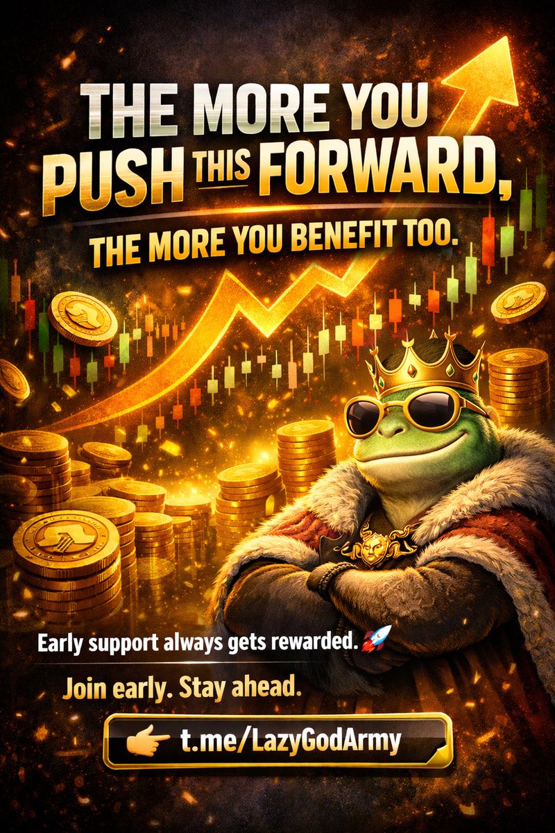 LazygodC's tweet photo. The more you push this forward, the more you benefit too.
Early support always gets rewarded. 🚀
Join early. Stay ahead.
👉 https://t.co/f5ZPC6m2zr
#LazyGodArmy #LazyGod #FrogArmy #EarlySupport #CommunityFirst https://t.co/H8uxmwlo7L