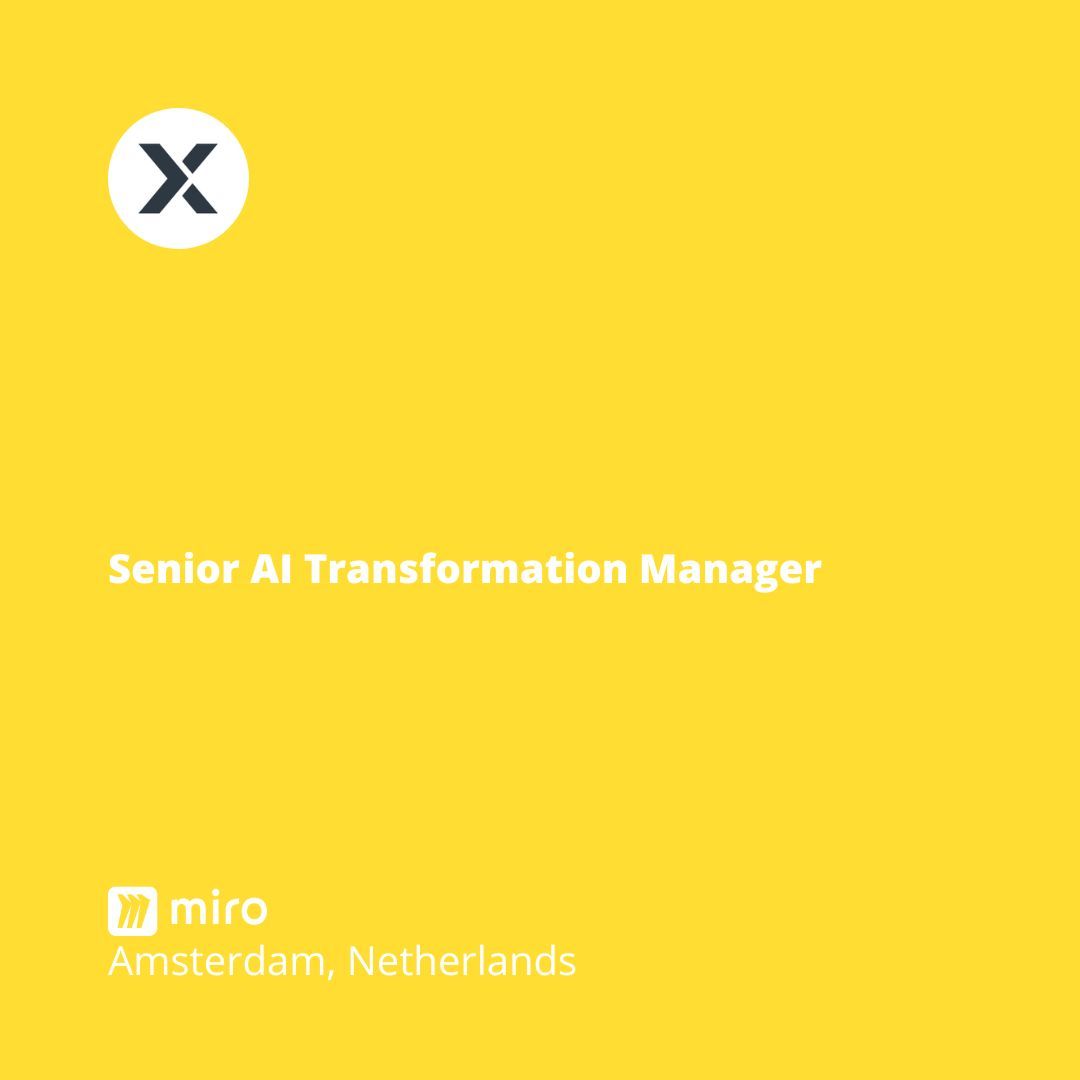Role of the day: Senior AI Transformation Manager <a href="/MiroHQ/">Miro</a> 

buff.ly/XCTd6iS 

#hiring #experimentation #jobalerts