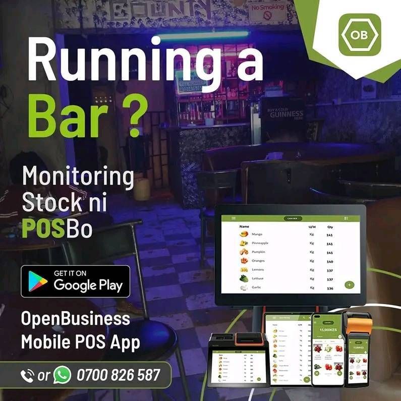 OpenBusinessPOS's tweet image. Running a Wholesale or Retail Bar? Say Goodbye to Stock Guesswork!
Stop losing money behind the bar.
Know what sells, what’s missing, and what’s making profit
Download OpenBusiness now:  bit.ly/OBPOSapp
For more info Call/SMS:0700826587 / WhatsApp 0707833514