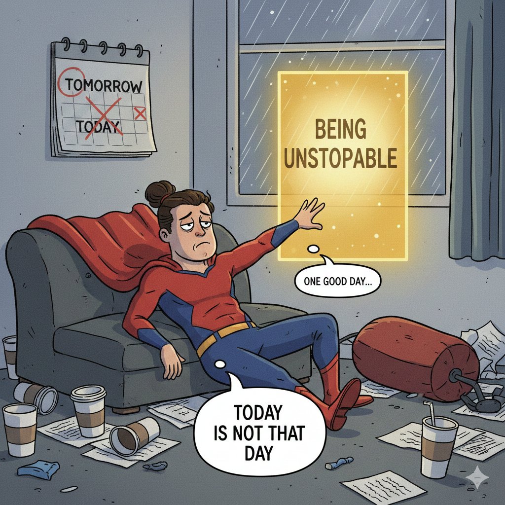 I’m one good day away from becoming unstoppable. Today is not that day.