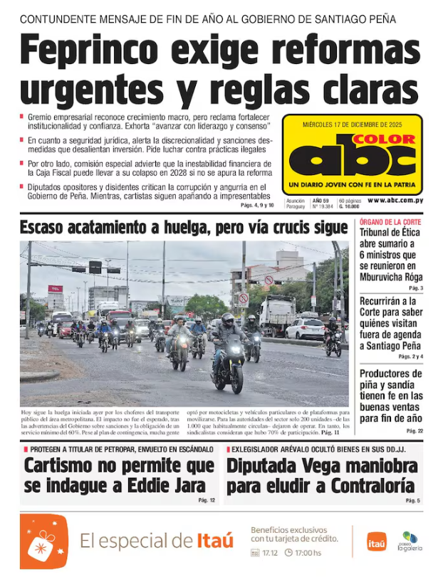 robertoperezpy's tweet photo. 📰Tapa de los principales diarios

🇵🇾 Miércoles, 17 de diciembre

😎¡Buenos días!
#PPpy #650AM https://t.co/0FA2w9T0Te