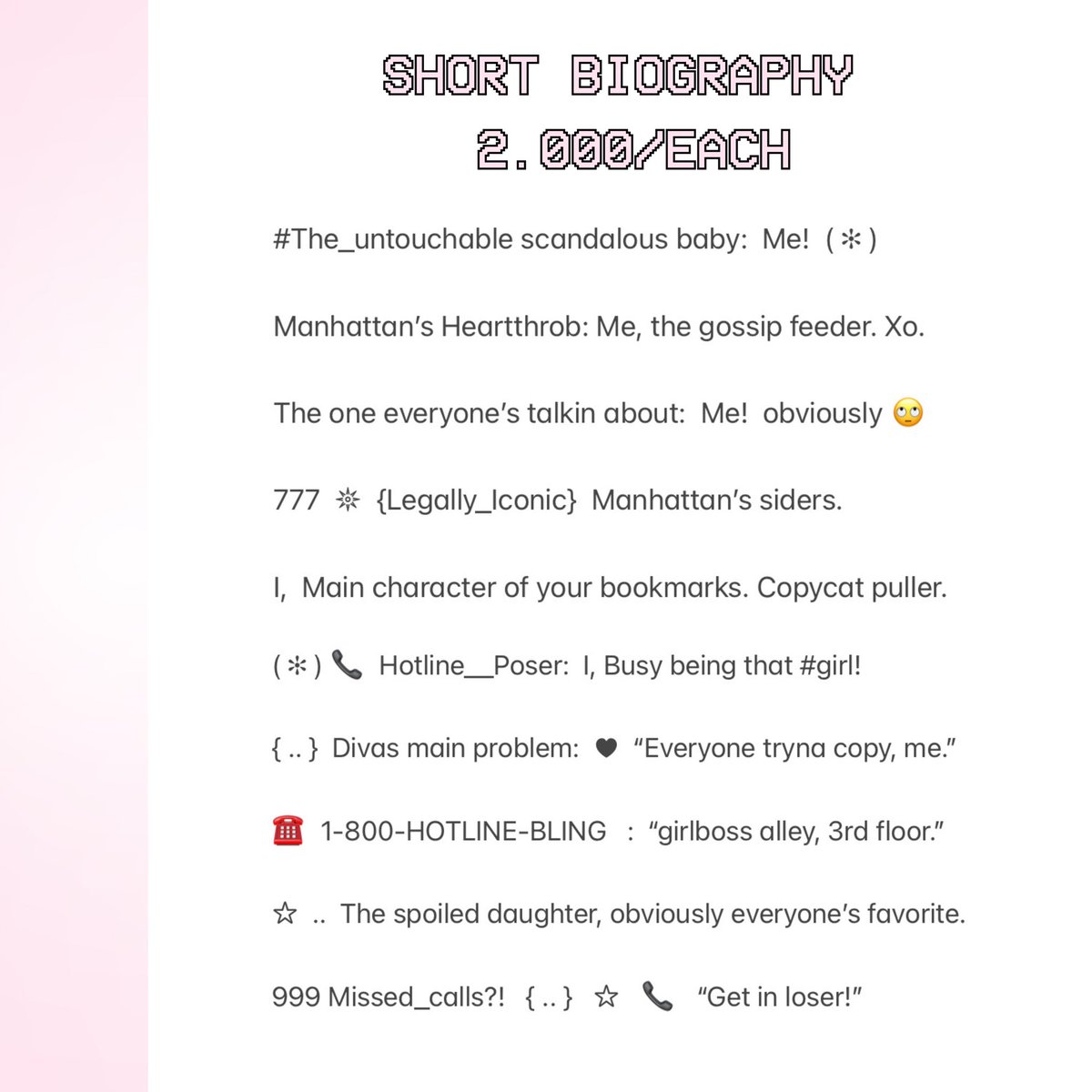 doIIetten's tweet image. help repost? thank you &amp;lt;3
 
she’s back at it again?! :p 
wording short biography restocked. slide into my dm right now, ill be waiting love. Xo. please do @ after dm yaa? ♥︎ #zonauang