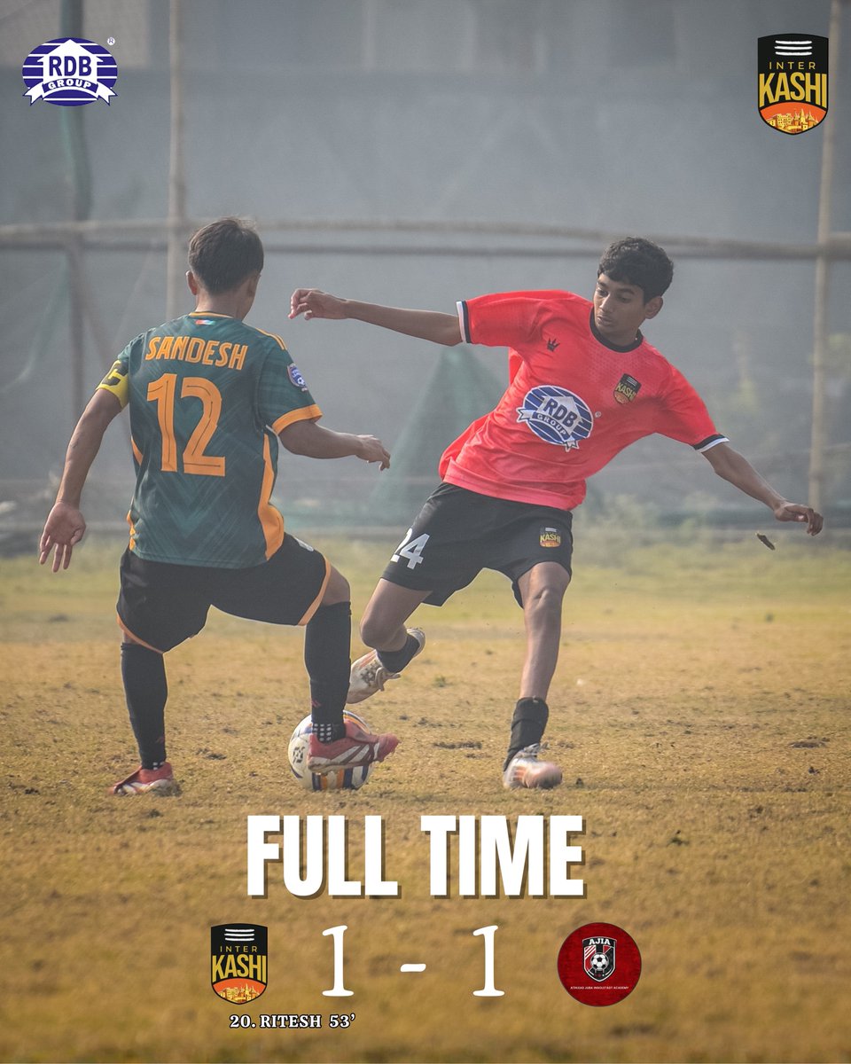 InterKashiFC's tweet photo. A hard-fought battle ends all square! ⚽🔥
Inter Kashi U-17 and Juba Sangha FC U-17 share the spoils with a 1-1 draw after an intense contest full of grit and determination. 💪⚡
#ryfs #relianceyouthfoundationsports2025_26 #harharkashi https://t.co/kxytsOZjtl