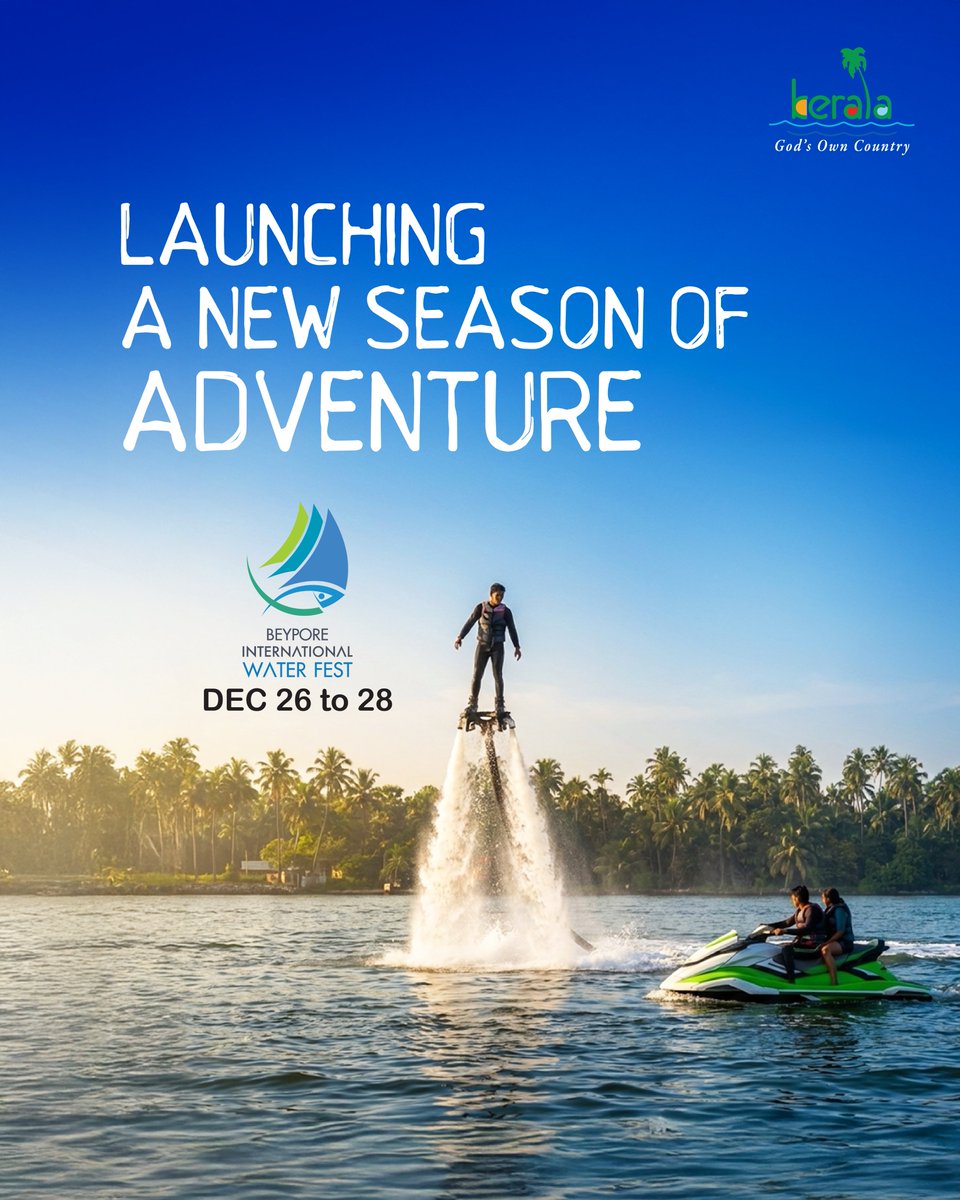 KeralaTourism's tweet image. Save the dates! Four days of water sports, culture and celebration awaits at Beypore.

#BeyporeInternationalWaterFest #Kozhikode #Adventure #KeralaTourism