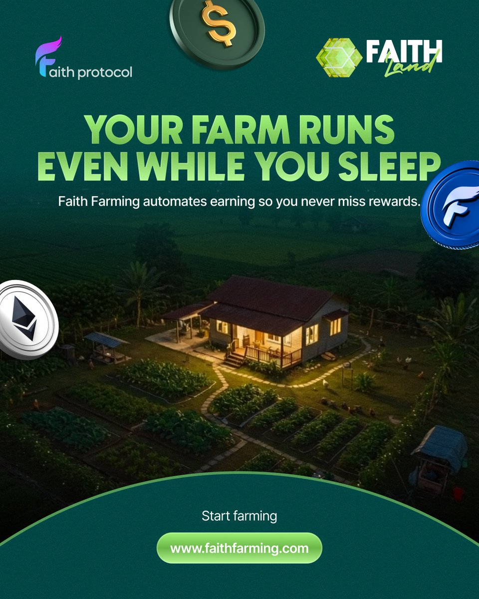 Minakshi1136668's tweet photo. 💰 Sleep More. Earn More.

Faith Farming automates your crypto earnings so rewards never stop.

🌐 Website: https://t.co/T16MEJcXPj

#PassiveCrypto #FaithFarming #Blockchain #Web3 #DeFi #faithprotocol #faithwallet #faithdex #faithtoken #blockchain #binance #metaverse https://t.co/N86M0BPpNu