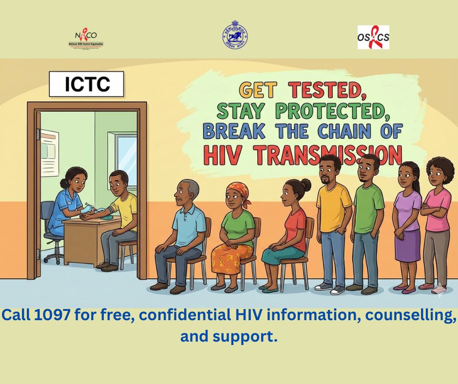 odishasacs's tweet photo. Get tested. Stay protected. Break the chain of HIV transmission.
Knowing your status is the first step to a healthier, stigma-free future.
#GetTested #StayProtected #BreakTheChain #HIVAwareness #EndHIV https://t.co/sWrXyh5sXB