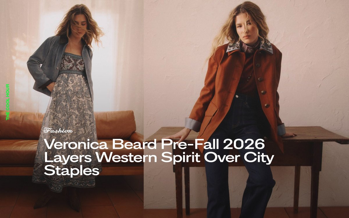 TheCoolHour's tweet photo. Veronica Beard steps into Pre Fall 2026 with Western cues softened for city rhythm. Denim, tailored jackets and soft dresses create a wardrobe that moves with you. 

🔗 https://t.co/YY3t3WhMZa

#VeronicaBeard #PreFall2026 #NYFashion https://t.co/Yol9yBx2Jj