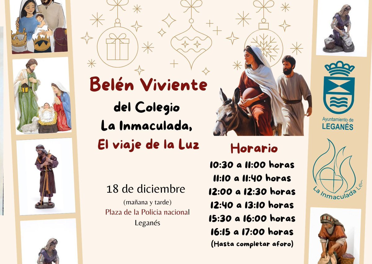 📣 ¡Sólo falta un día para que nuestro Belén Viviente salga a la calle! ✨ Gracias a toda la comunidad educativa por la ayuda con los preparativos y al <a href="/AytoLeganes/">Ayuntamiento de Leganés</a> por su colaboración 💪 ¡Os esperamos! 😀 👏 🎉 #EducacionVicenciana #ColegiosHHCC #CuidarEsAmar