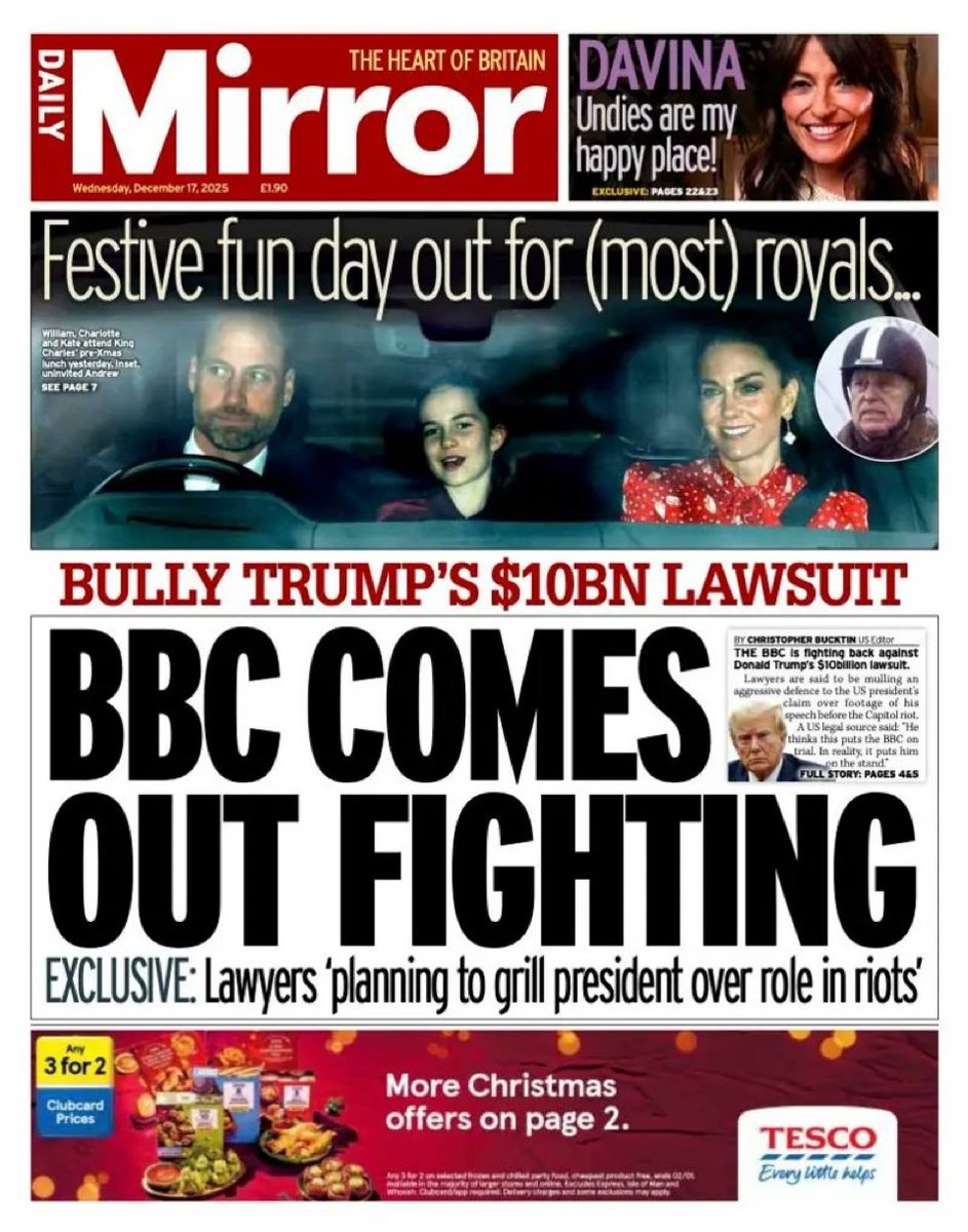 The BBC admits to manipulating Trump footage, pulls the programme…
Then turns around and uses YOUR money to fight his $10 billion lawsuit.

The BBC is a joke and we shouldn’t be paying for it.