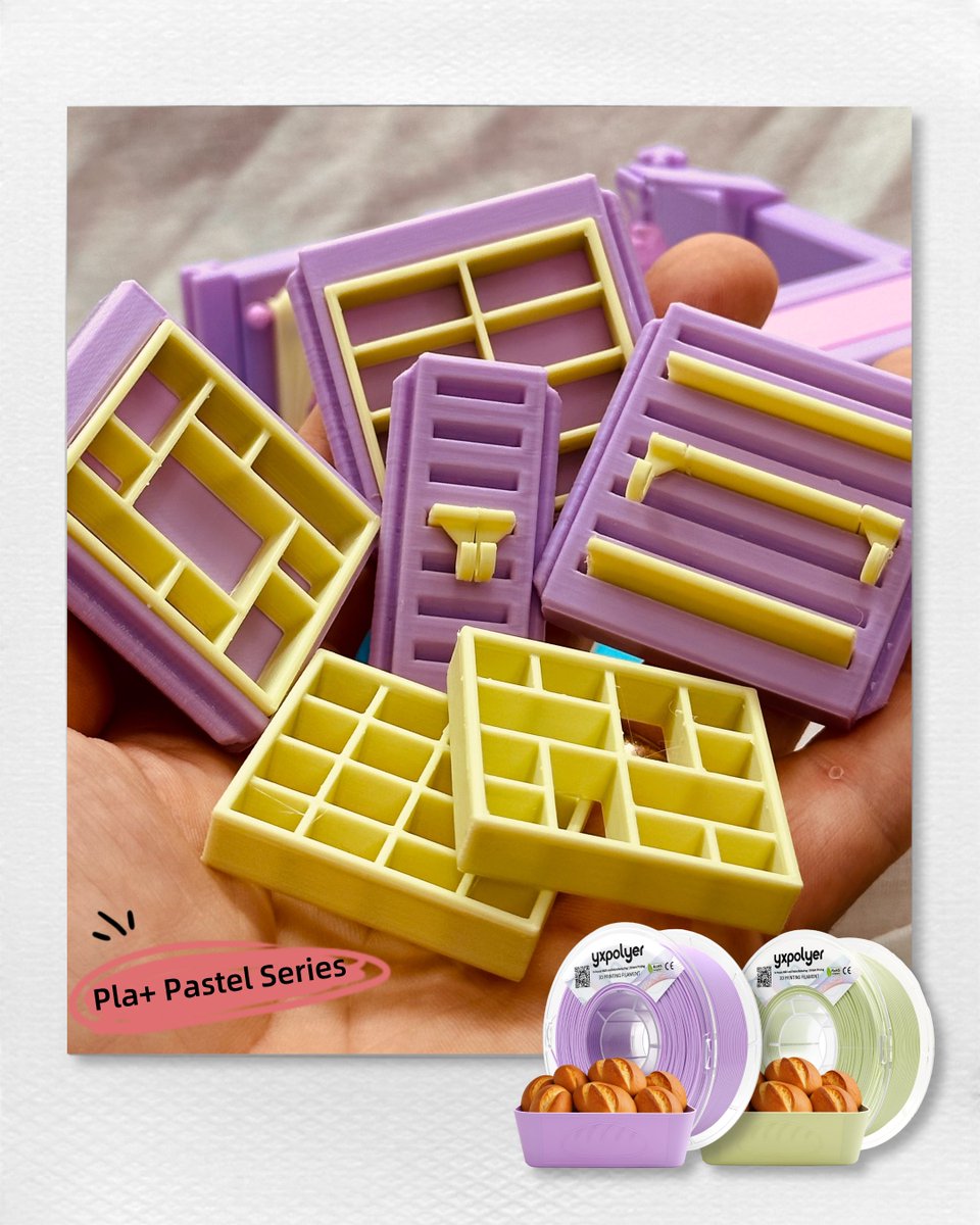 yxpolyer's tweet photo. 3D Printed Dollhouse? Yes — and PLA+ Never Looked This Good 💜💚💙💛
Build your own pastel dream prints with YXPOLYER PLA+ 🌈🧵✨
#3DPrinting #PLAPlus #PastelPLA #YXPOLYER #MakerCommunity #DollhouseDesign https://t.co/FuyDyAcJ6U