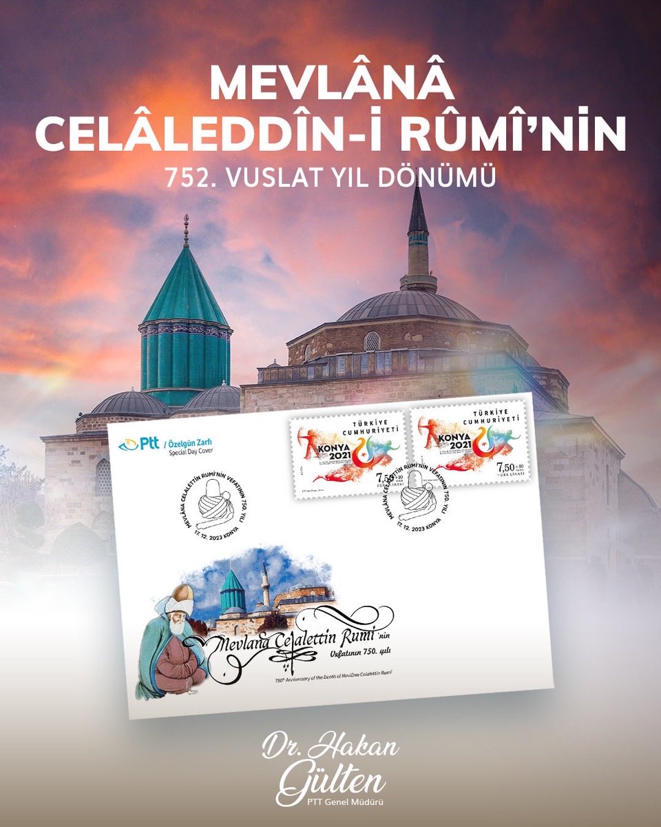 Evrensel öğretileriyle yüzyıllardır insanlığa yol göstererek rehberlik eden Mevlânâ Celâleddîn-i Rûmî’yi vuslatının 752. yılında rahmet ve şükranla anıyorum.