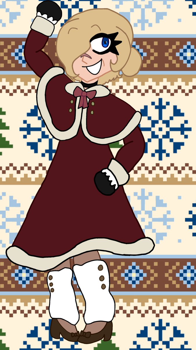 Might not be the most "flattering" photo, but it's definitely better than nothin'! Such a gorgeous coat - perfect for my project!!! 🎄🎁

//(Art made by ME!!!!! I made this crappy doodle and I LOVE IT!!!!!!)