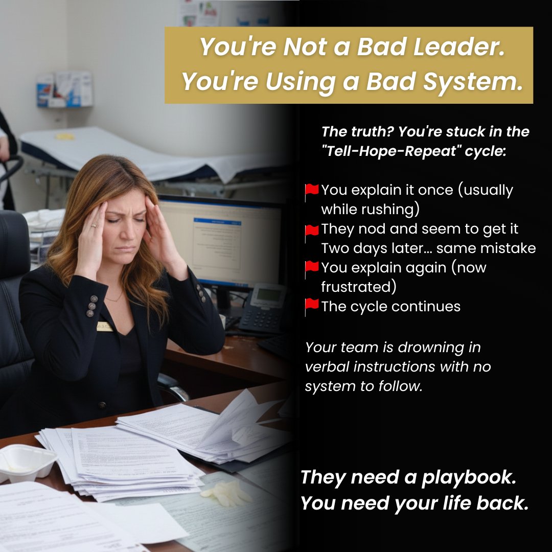 DrMariaFlorou's tweet image. Repeating the same procedure 100x isn’t a team issue.
It’s an owner bottleneck.
Reply “TEAM” and I’ll send the waiting list link.

#DentalBusiness #PracticeManagement