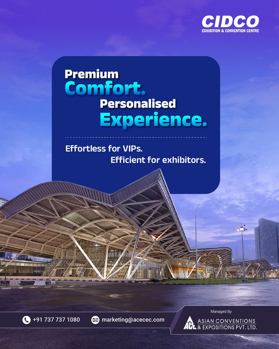 CidcoC's tweet image. Premium comfort meets a personalised event experience.

At CECC, refined spaces, seamless movement, and operational ease come together to support VIPs and exhibitors alike. Host events that flow effortlessly and feel truly elevated.

#CECC #CIDCOExhibitionCentre #ACEVenue #Events