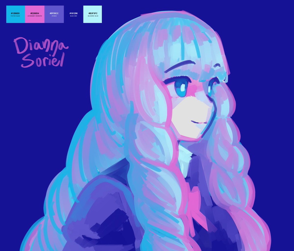 henemimi's tweet image. i did some limited color palette and brush studies on stream today yippee