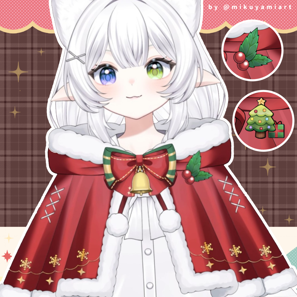 ❄️ Free Vtuber Asset ❄️
Thank you so much for any follows or RT! 💗

The free version includes only 
the Christmas Cape PNG (front&amp;back)
VGen: vgen.co/mikuyamiart/sh…
Booth: chuchuvlife.booth.pm/items/7767215
Ko-fi: ko-fi.com/s/36a13e21d7

VTS Customizable colors / styles / sizes can be