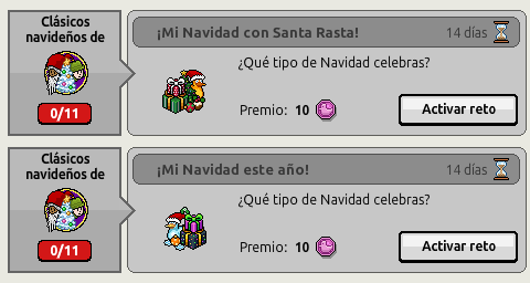 📢 ¡Dos nuevos retos de Navidad 2025 están disponibles en #Habbo para ganar Duckets, 375 Copos de nieve, Pingüino Patomizado y una placa! 🐧

🎅 Mi Navidad con Santa Rasta
❄️ Mi Navidad con DJ Bling

🔗 Conoce todos los detalles en nuestra noticia: habtium.es/news/19984